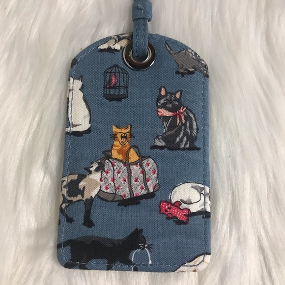 Vera Bradley Blue Cat Print Luggage Tag - Picture 4 of 4